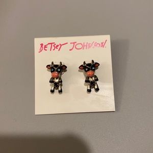 Betsey Johnson cow stud earrings